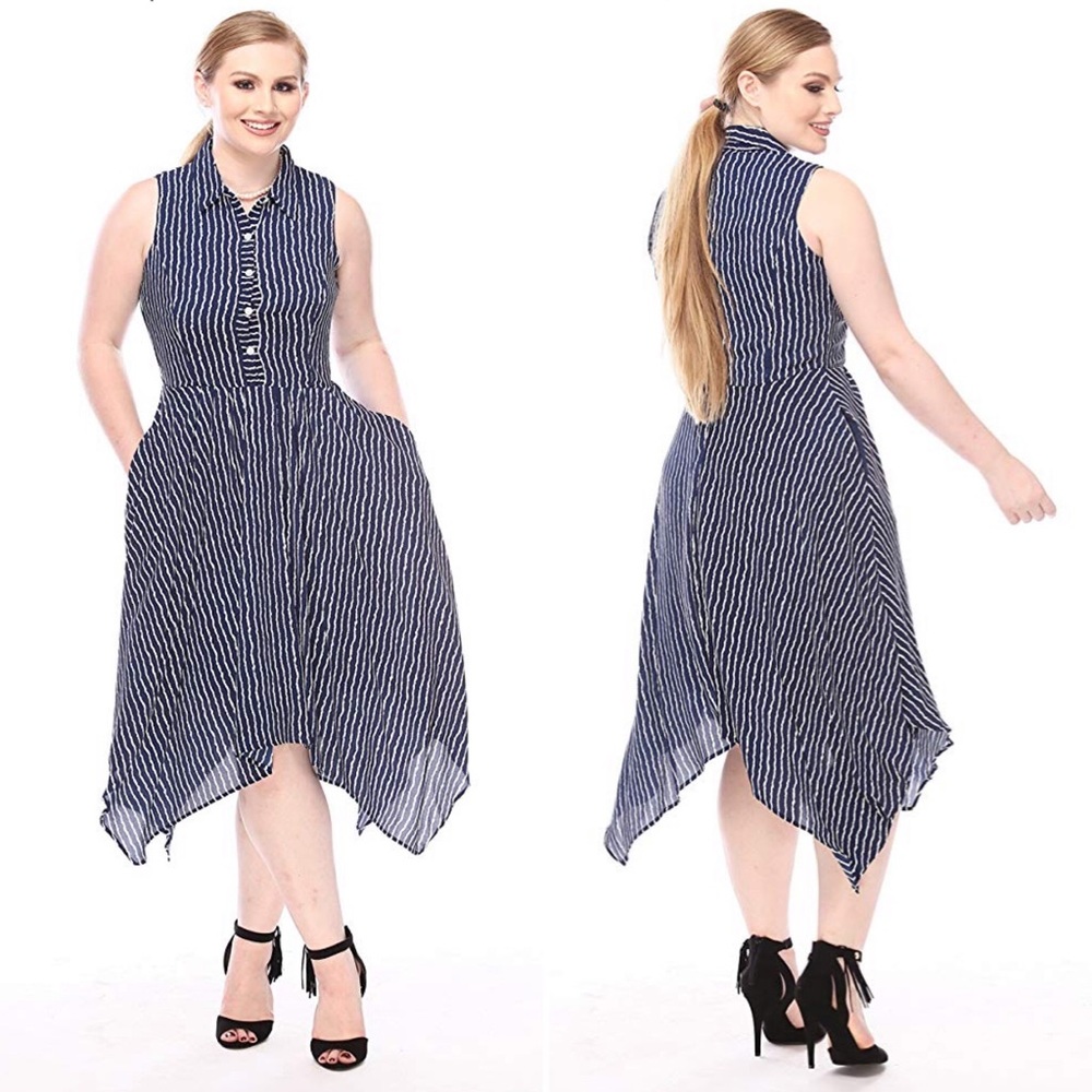 Striped midi shirt dress size 12